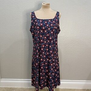 Columbia PFG Women's 2XL Freezer III Cooling Dress Blue Nocturnal Hibiscus